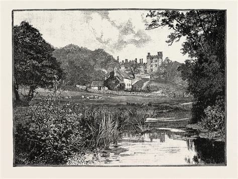 Haddon Hall From The Wye An English Country House Drawing By English