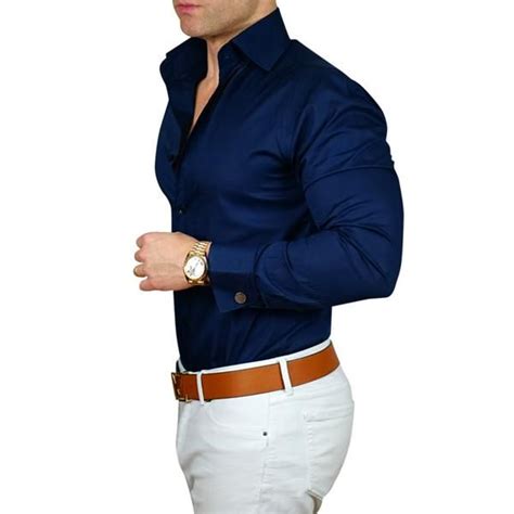 S By Sebastian Navy Blue Dress Shirt Formal Mens Fashion Mens Outfits Navy Blue Dress Shirt