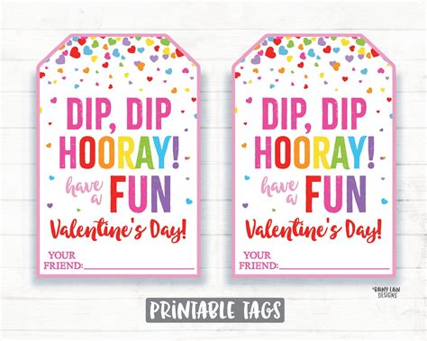 Dip Dip Hooray Have A Fun Valentines Day Candy Dip Etsy Valentine