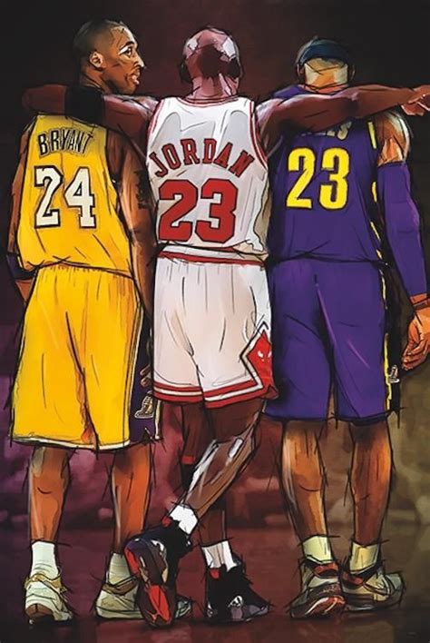 Kobe bryant and michael jordan and lebron james wallpaper. Michael Jordan Kobe Bryant & Lebron James Poster 24 x 36 ...