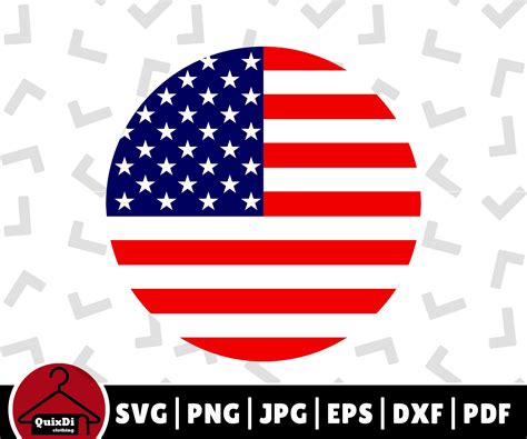 Layered Round Shape Us Flag Svg Circle American Flag Vector Etsy