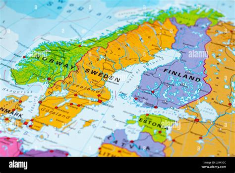 Karte Von Skandinavien Mit Norwegen Finnland Und Schweden Europa Der
