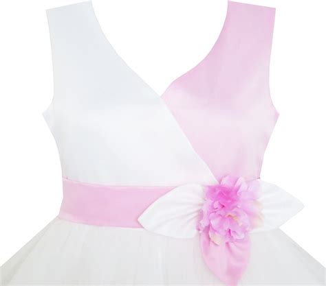 Girls Dress Elegant Design Princess Wedding Bow Tie Flower Sunny Fashion