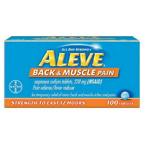 Aleve Back And Muscle Pain 12 Hour Tablets 100 Ct Each