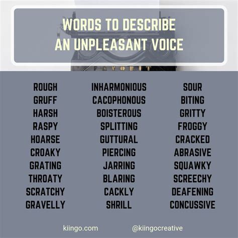 Words To Describe An Unpleasant Voice Writing Words Essay Writing