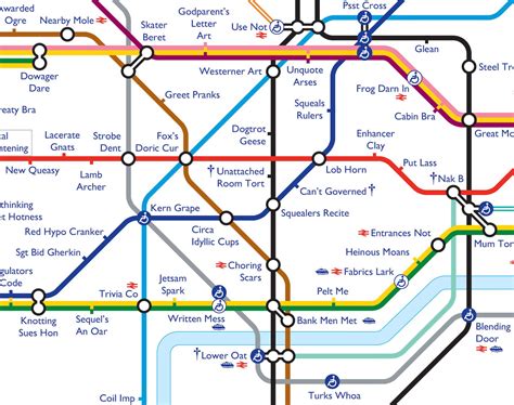 Anagram London Underground Inspired Tube Map Educational A3 A2 Etsy