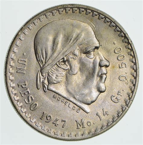 Silver 1947 Mexico 1 Peso World Silver Coin 140 Grams Property Room