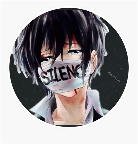 Transparent Shhh Clipart Black And White Anime Boy With Mask Free