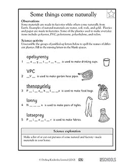 grade science worksheets word lists  activities page