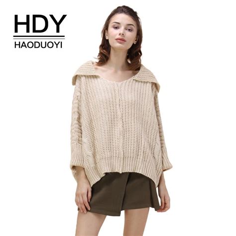 Haoduoyi Spring Western Style Fashion Loose Solid Color Batwing Sleeve