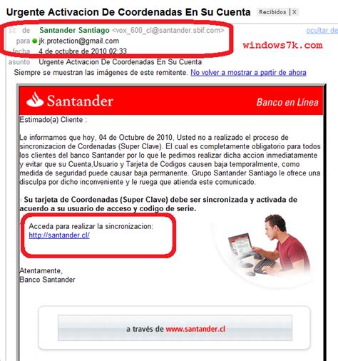 Email Falso Del Banco Santander Gadgets Y Programas