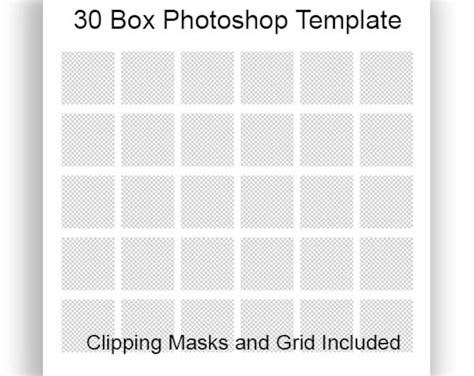 In The Box Photoshop Template 30 Box Square White Editable Grid Collage