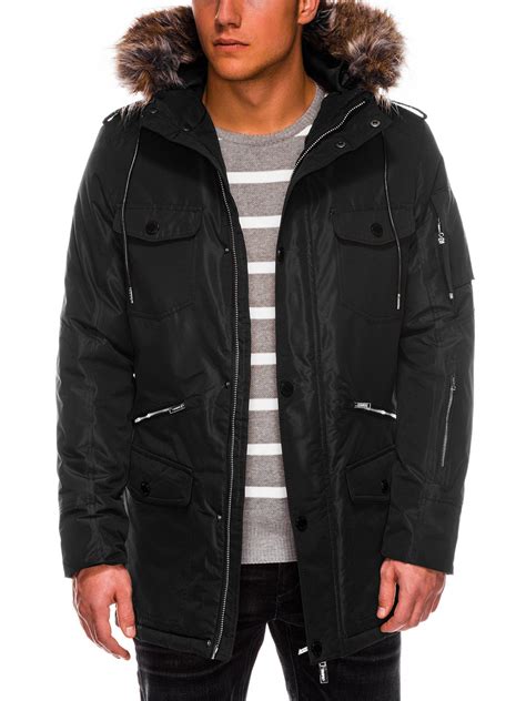 Mens Winter Parka Jacket Black C410 Modone Wholesale Clothing