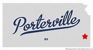 Map of Porterville, KS, Kansas