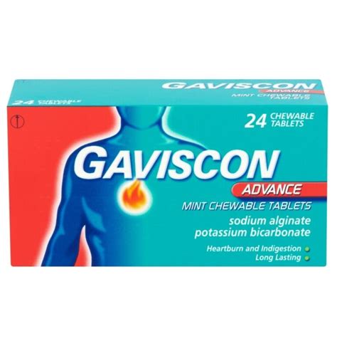 Gaviscon Advance Peppermint Tablets Sodium Alginate Potassium
