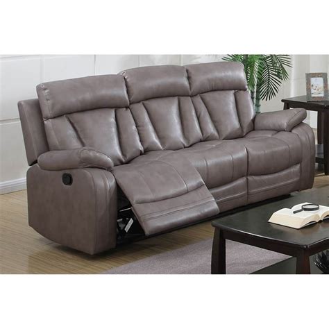 Modesto 3 Pieces Reclining Leather Air Sofa Set Gray Dcg Stores
