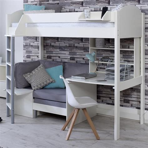 Stompa Noah C High Sleeper With Sofa Bed Desk And Shelf Bunk Bed With Desk Loft Bed With Couch