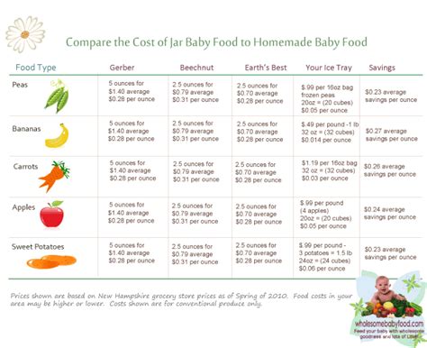 Best baby food for constipation: Cost of Baby Food - Compare the Homemade Baby Food Cost to ...