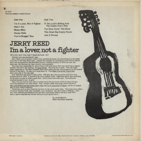 Jerry Reed I M A Lover Not A Fighter Canadian Vinyl LP Album LP Record