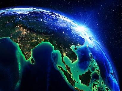 Asia Night India Investigating Earth Blockchain Land