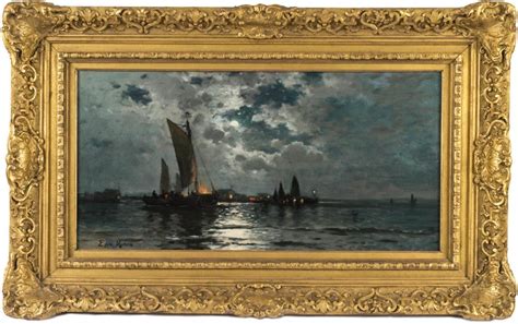 Edward Moran Ships In Moonlight By Edward Moran 1829 1901 American