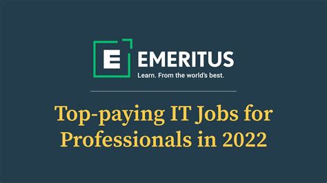 Best Career Options In It Top High Paying Jobs In It Emeritus India Youtube
