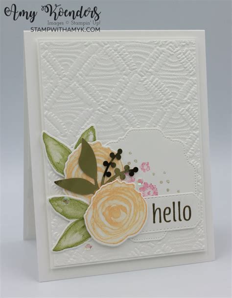 Stampin Up Artistically Inked Hello Card Stamp With Amy K
