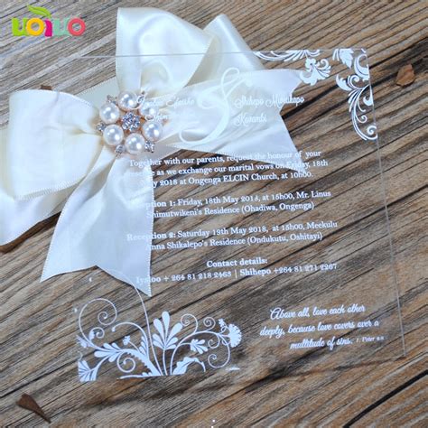 50pcs Popular Wedding Acrylic Invitation Card Flower