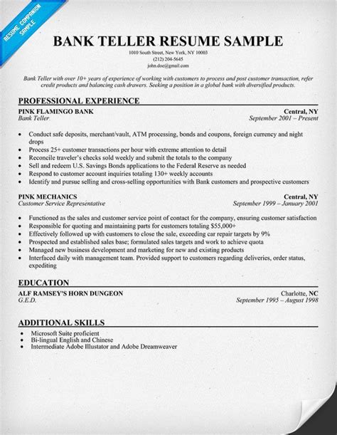 If you're in the lookout for a resume samples that specifically helps you get a job at. Bank Teller Resume Sample | Being a bank teller ...