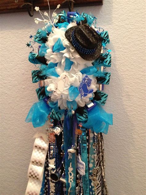 Homecoming Mum Blue And Black With Teal Accents Drill Team Sapphire Strutters Go Falcons