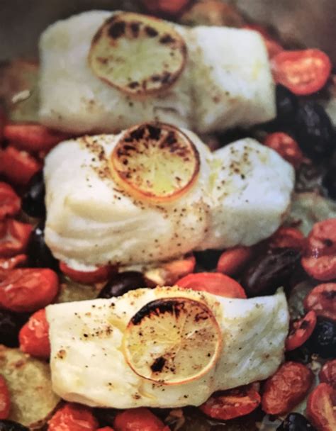 Roasted Cod With Potatoes Tomatoes And Olives Seafood Dinner Fish