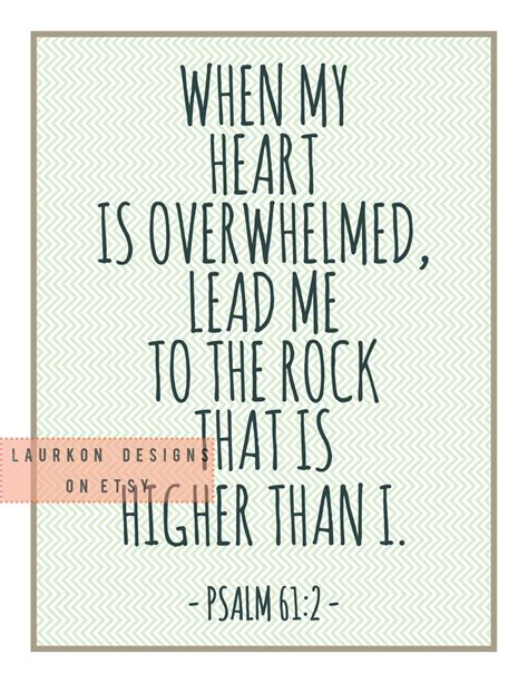 Printable Bible Verse When My Heart Is Overwhelmed By Laurkon