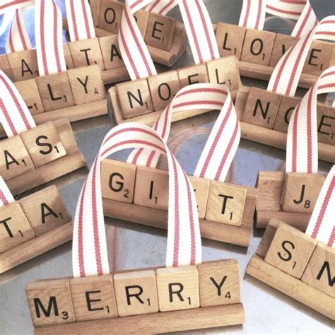Repurposed Vintage Scrabble Ornaments For Christmas
