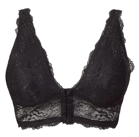 Sexy Full Coverage Wirefree Lace Bralette Front Closure Bra Xl 38dd