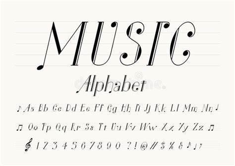Music Font Vector Of Music Note Font And Alphabet Royalty Free