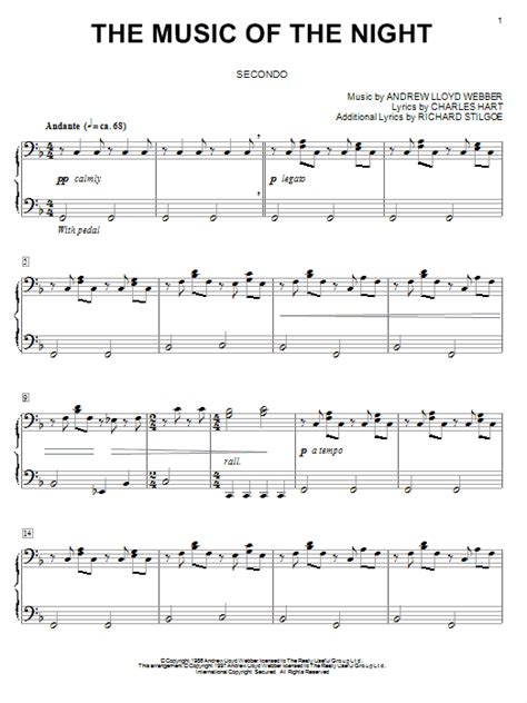 Her rich composer's, performer's and teacher's experience serves to create the easy piano versions of famous compositions. The Music Of The Night (from The Phantom Of The Opera) sheet music by Andrew Lloyd Webber (Piano ...