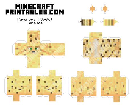 Ocelot Printable Minecraft Ocelot Papercraft Template