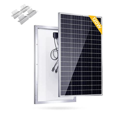 Buy Bougerv Watts Monocrystalline Solar Panel With Mounting Z Brackets Volts Mono Solar