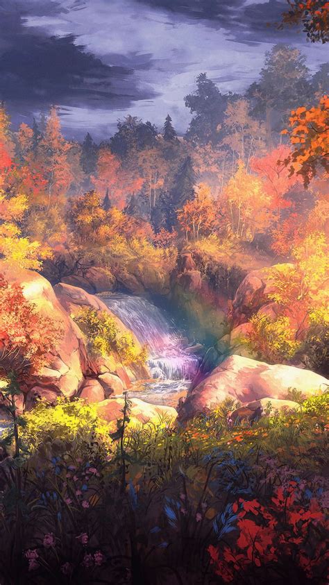 Fantasy Autumn Painting 4k In 750x1334 Resolution Autumn Painting
