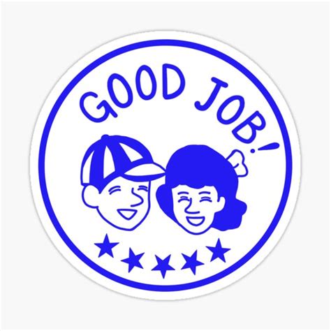 Good Job Stamp Blue Ver Hangul Word Goods Korean Style Sticker For