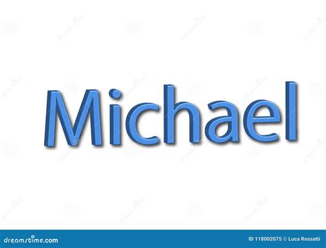 Illustration Name Michael Isolated In A White Background Stock