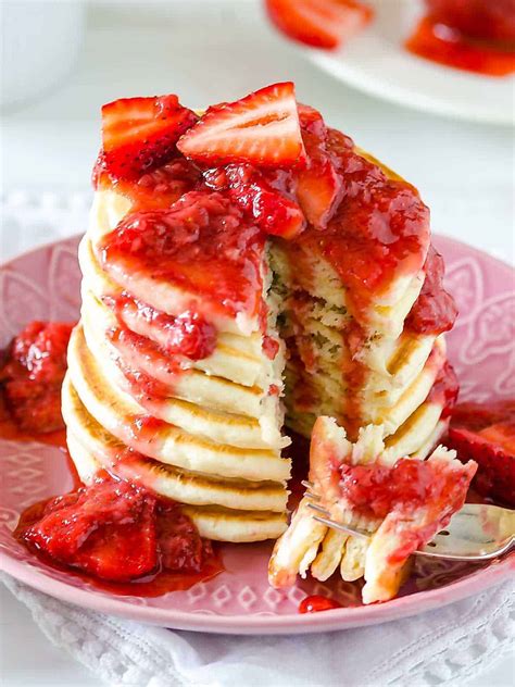 Strawberry Cheesecake Pancakes ~ Delicious Easy Healthier