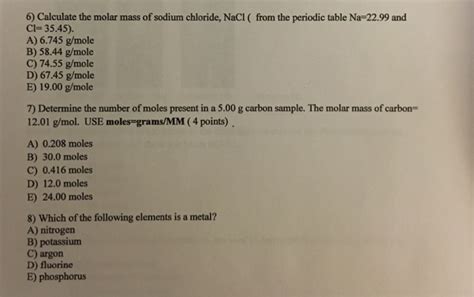 What is the molar mass of mg₃(po₄)₂, a substance formerly used in medicine as an antacid? Solved: Calculate The Molar Mass Of Sodium Chloride, NaCl ...
