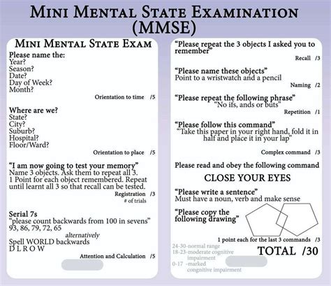 Mini Mental State Examination Mmse Bhavishya Clinic
