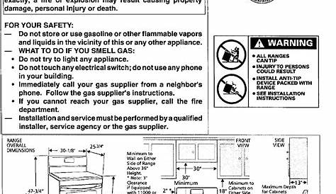 kenmore elite gas stove manual