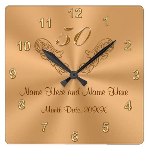 Gorgeous Personalized Th Anniversary Gifts Square Wall Clock Th