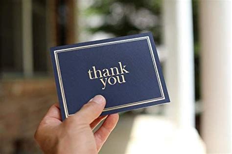 Thank You Cards Bulk Thank You Notes Navy Blue Gold Blank