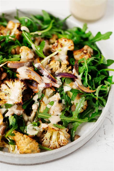 Za Atar Roasted Cauliflower Salad With Tahini Dressing The Full Helping