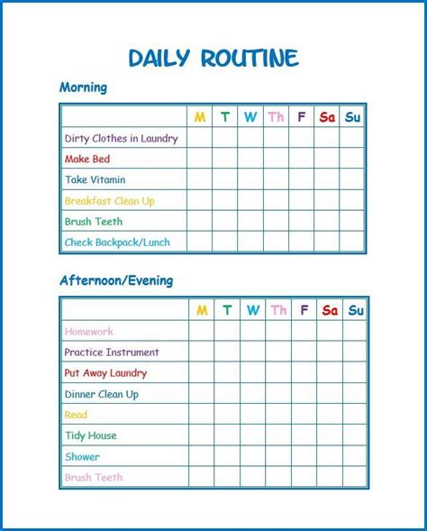 Free Printable Adhd Routine Charts Customize And Print