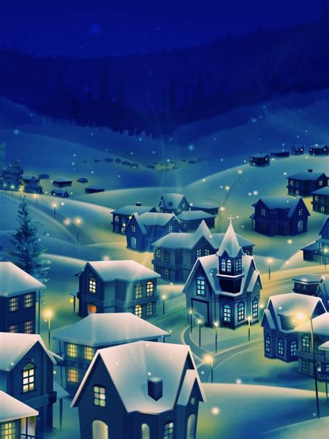 Free Download Snowy Village At Night Wallpaper 1280x800 Snowy Village